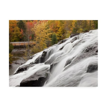 Monte Nagler 'Bond Falls Cascades In Autumn Bruce Crossing Michigan Color' Canvas Art,14x19